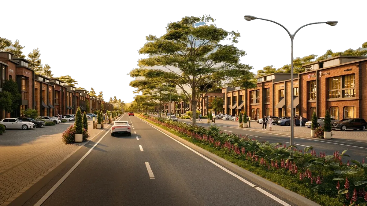 Deretan ruko commercial strip di sepanjang boulevard Vireya